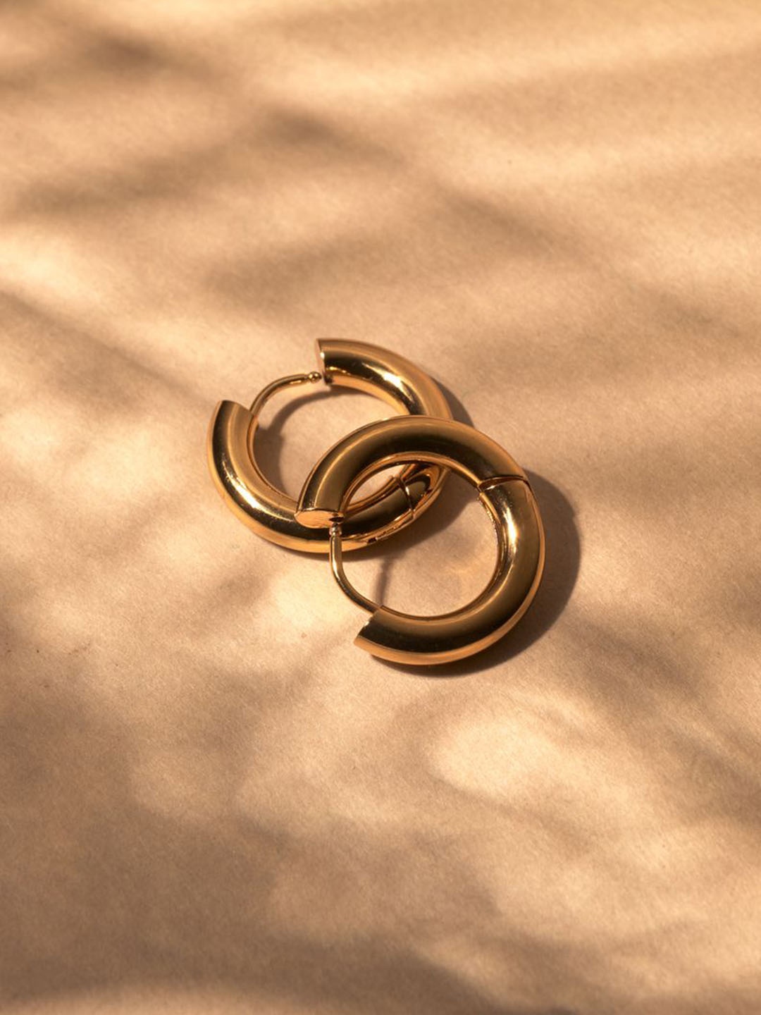 

Aura Studio 18KT Gold-Plated Stainless Steel Circular Hoop Earrings