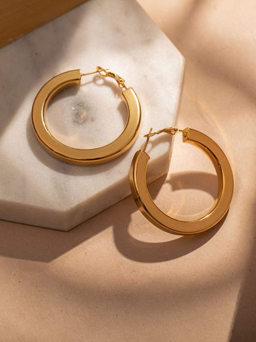 

Aura Studio 18KT Gold-Plated Stainless Steel Circular Hoop Earrings