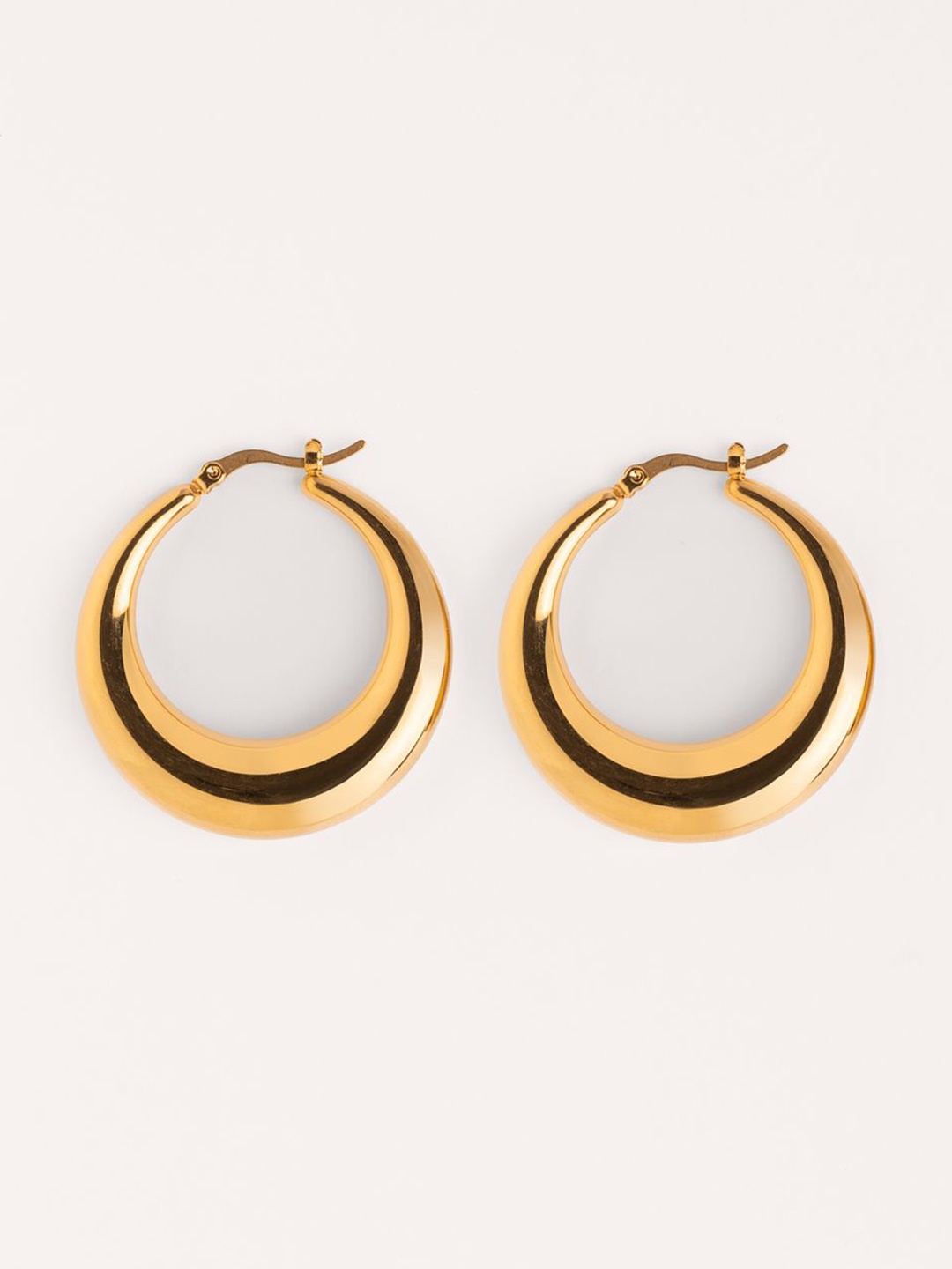 

Aura Studio 18KT Gold-Plated Stainless Steel Circular Hoop Earrings