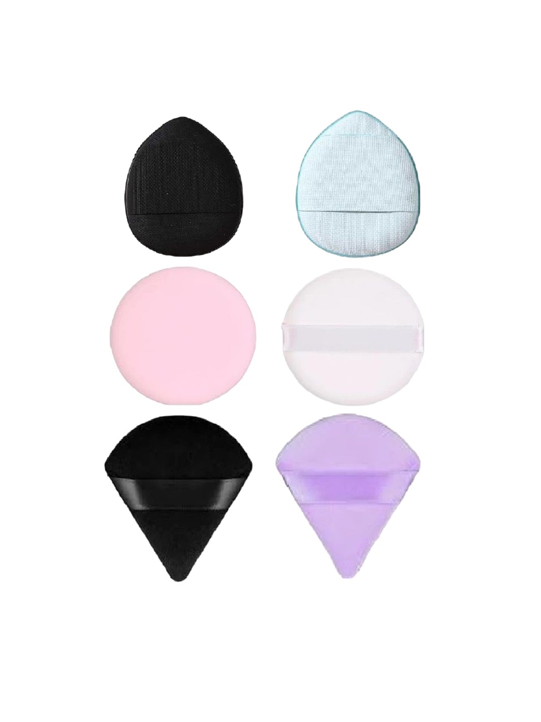 

Facejewel Set of 6 Finger Round & Triangle Sponge, Black