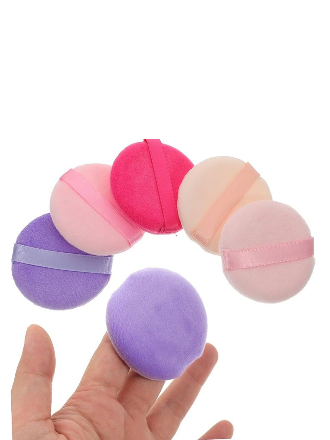 

Facejewel Set Of 6 Round Makeup Sponge Set, Purple
