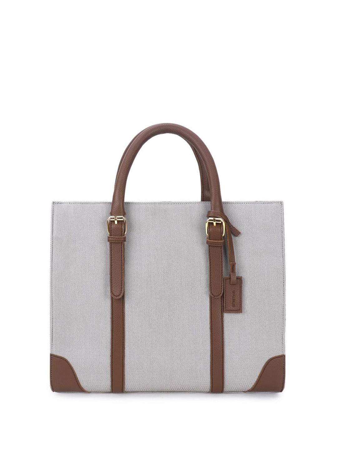 

Walrus Structured Tote Bag with Tasselled, Grey