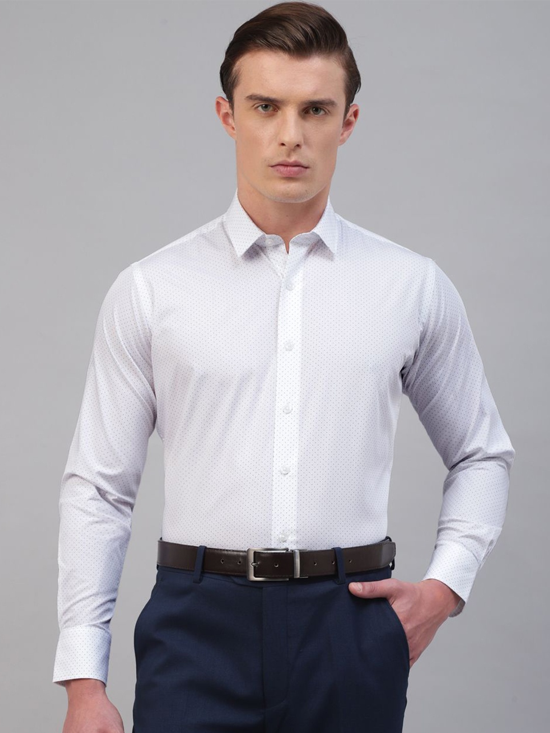 

Givo Men Smart Micro Ditsy Printed Cotton Casual Shirt, White