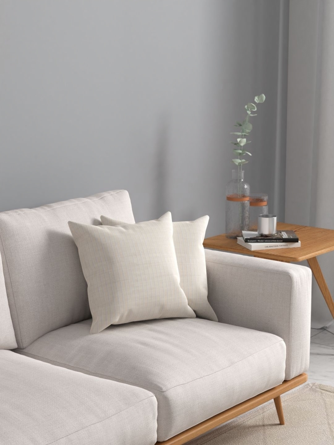 

Myntra Elegant Homes White 2 Pieces Striped Square Cushion Covers