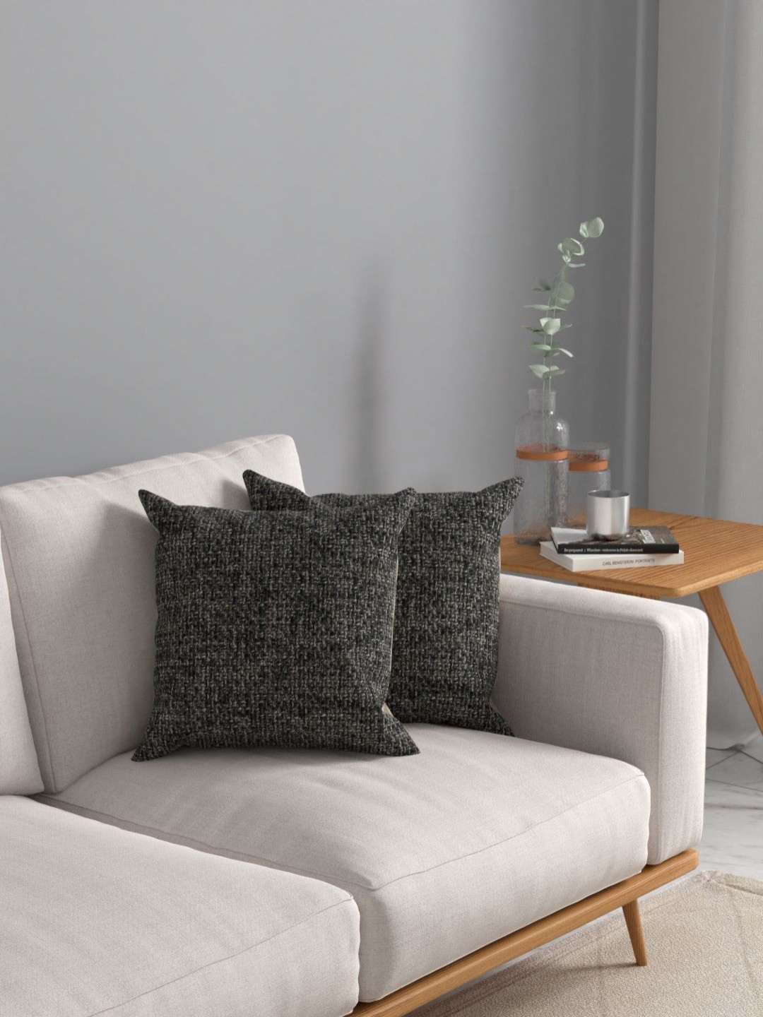 

Myntra Elegant Homes Black 2 Pieces Textured Square Cushion Covers