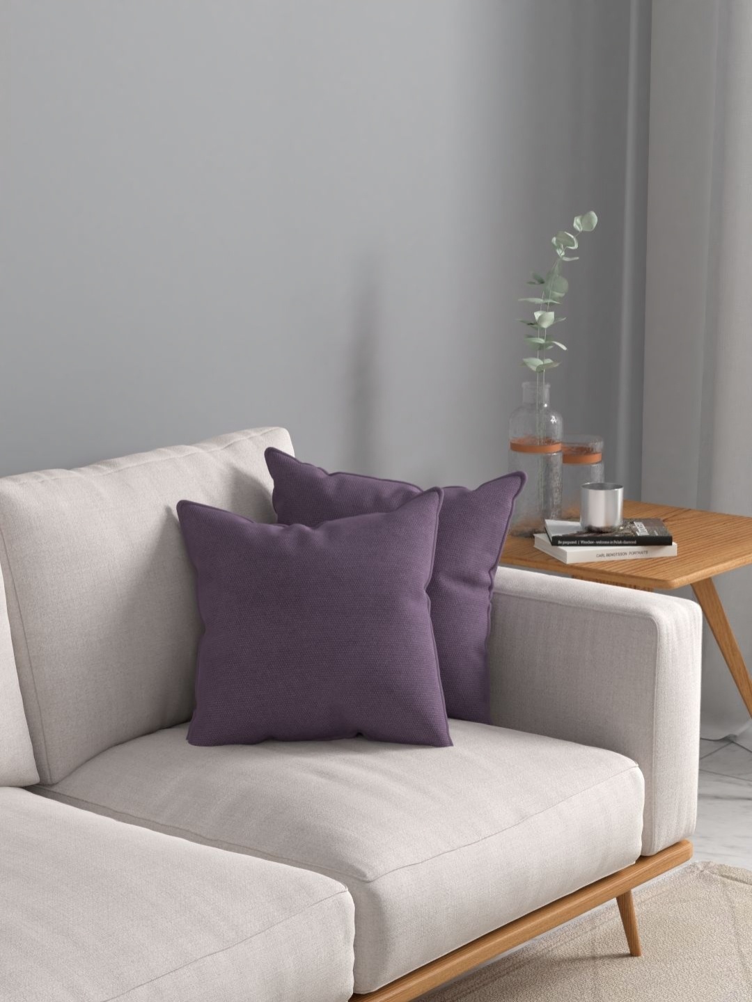 

Myntra Elegant Homes Lavender 2 Pieces Velvet Square Cushion Covers
