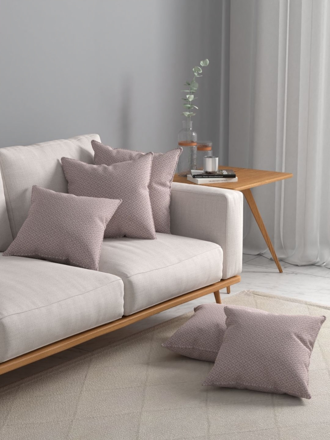 

Myntra Elegant Homes Pink & White 5 Pieces Geometric Printed Square Cushion Covers