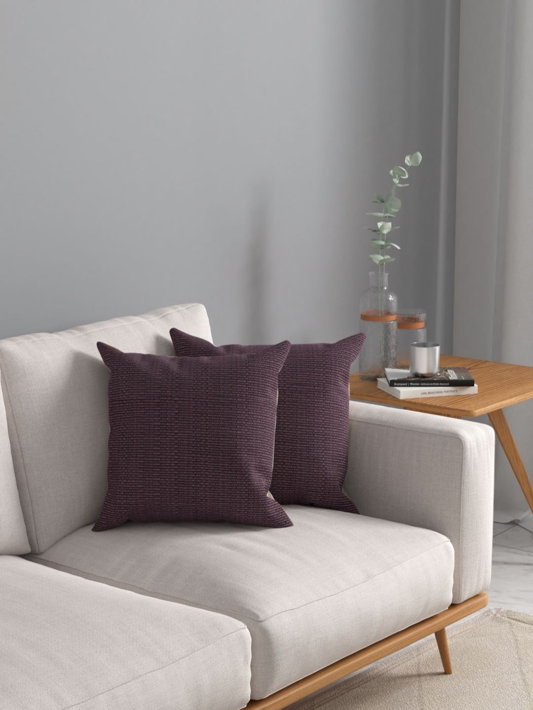 

Myntra Elegant Homes Mauve & Black 2 Pieces Striped Square Cushion Covers