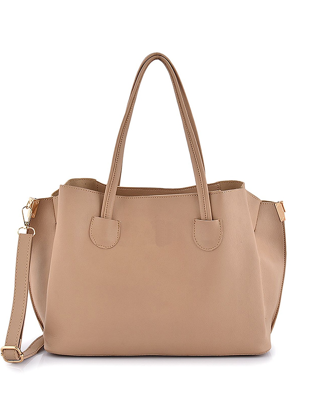 

Womanix Women PU Structured Shoulder Bag, Beige