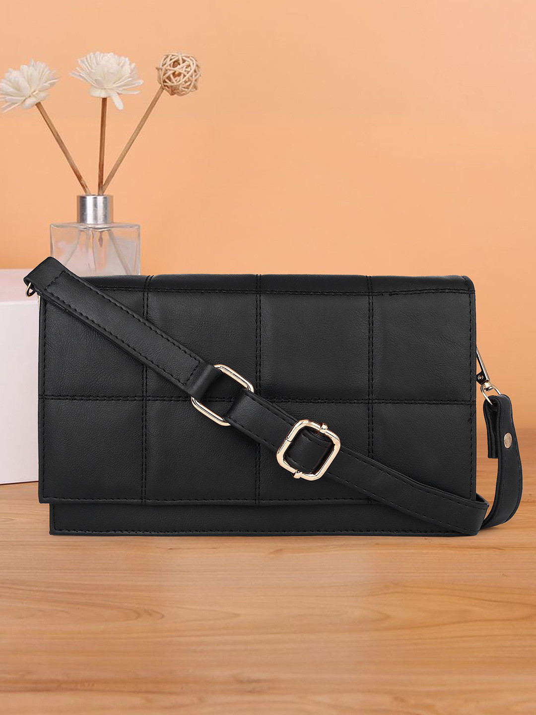 

Womanix PU Structured Sling Bag, Black