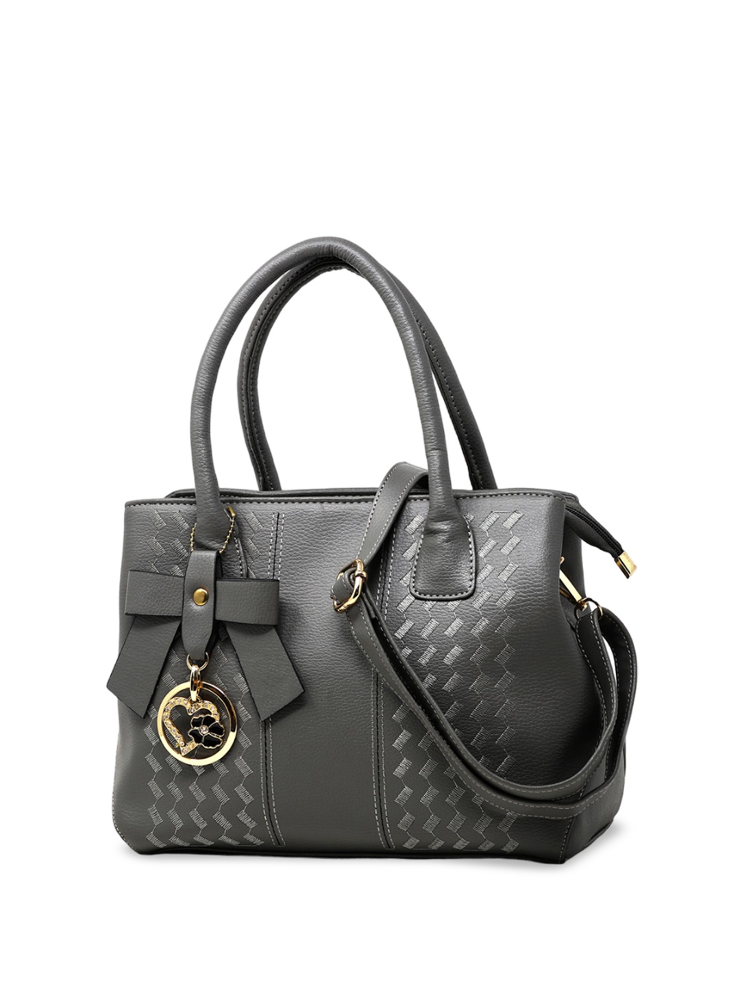 

Womanix Women PU Structured Handheld Bag with Quilted, Grey