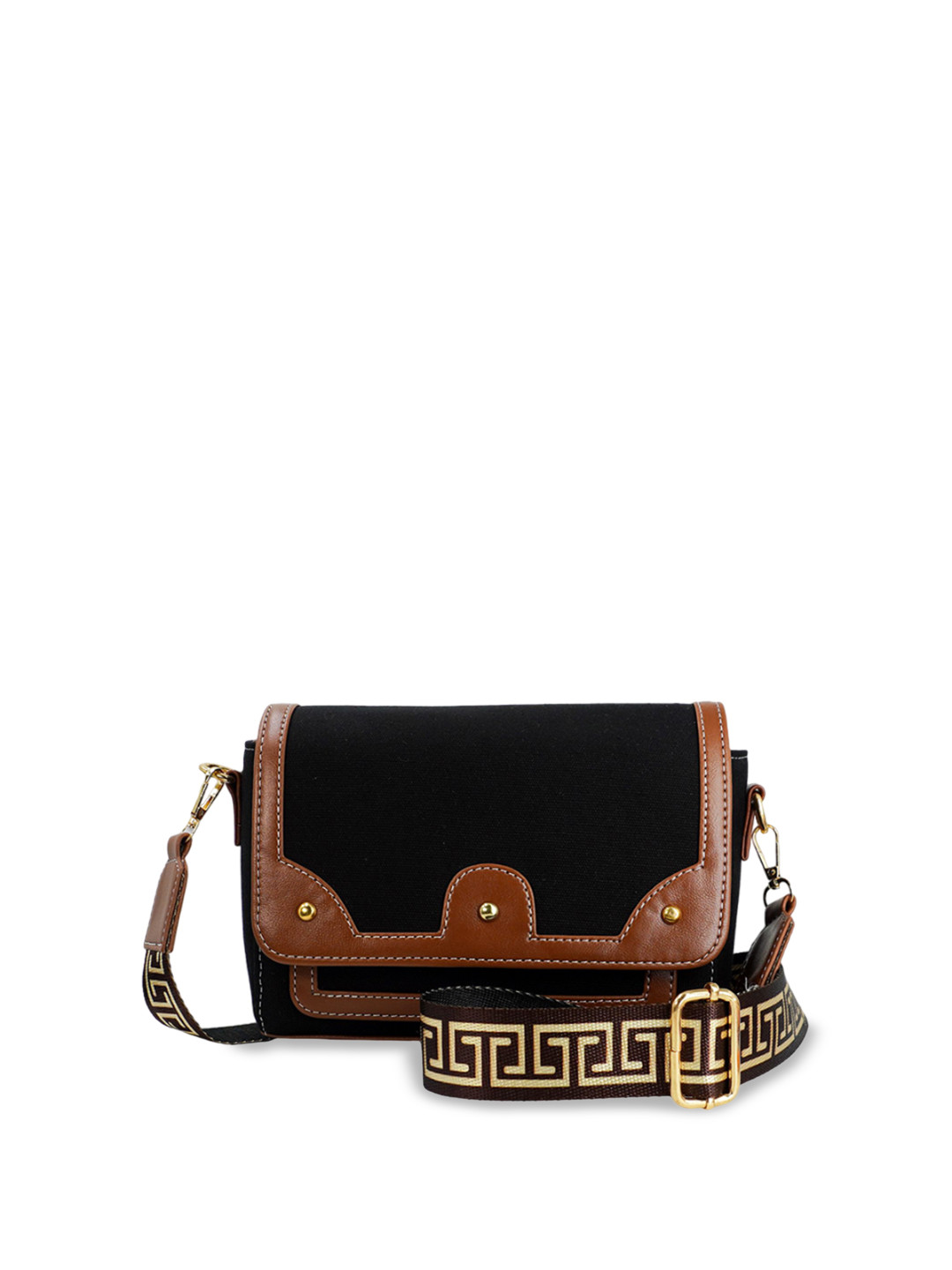 

Womanix Women Structured Sling Bag, Black
