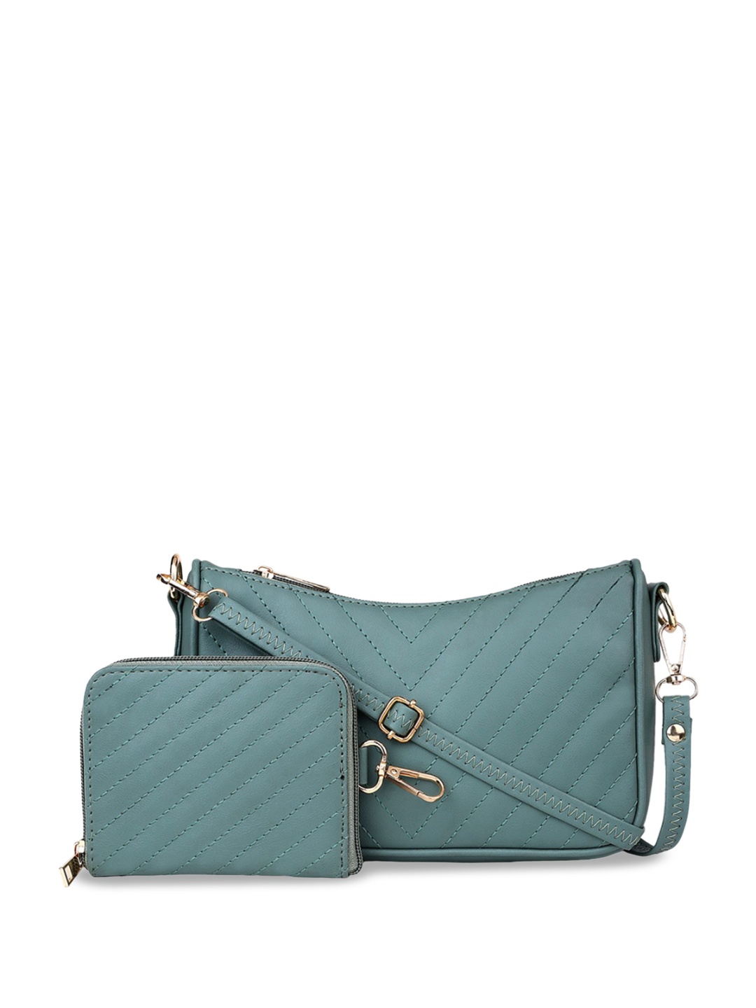 

Womanix PU Oversized Structured Sling Bag with Quilted, Green