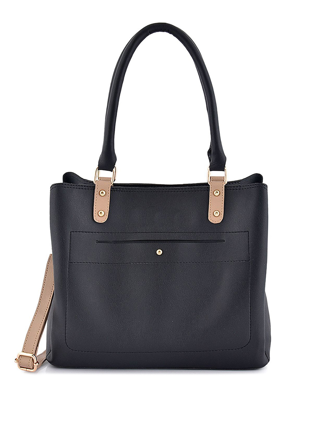 

Womanix PU Structured Shoulder Bag, Black