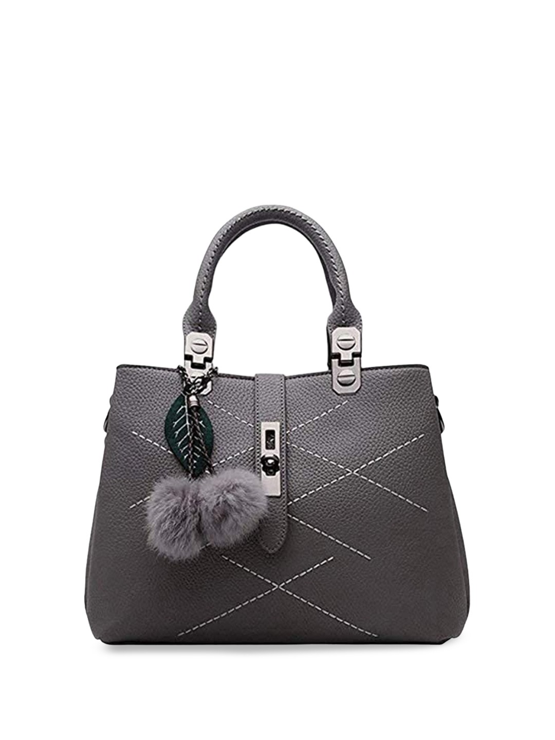 

Womanix PU Swagger Handheld Bag with Tasselled, Grey