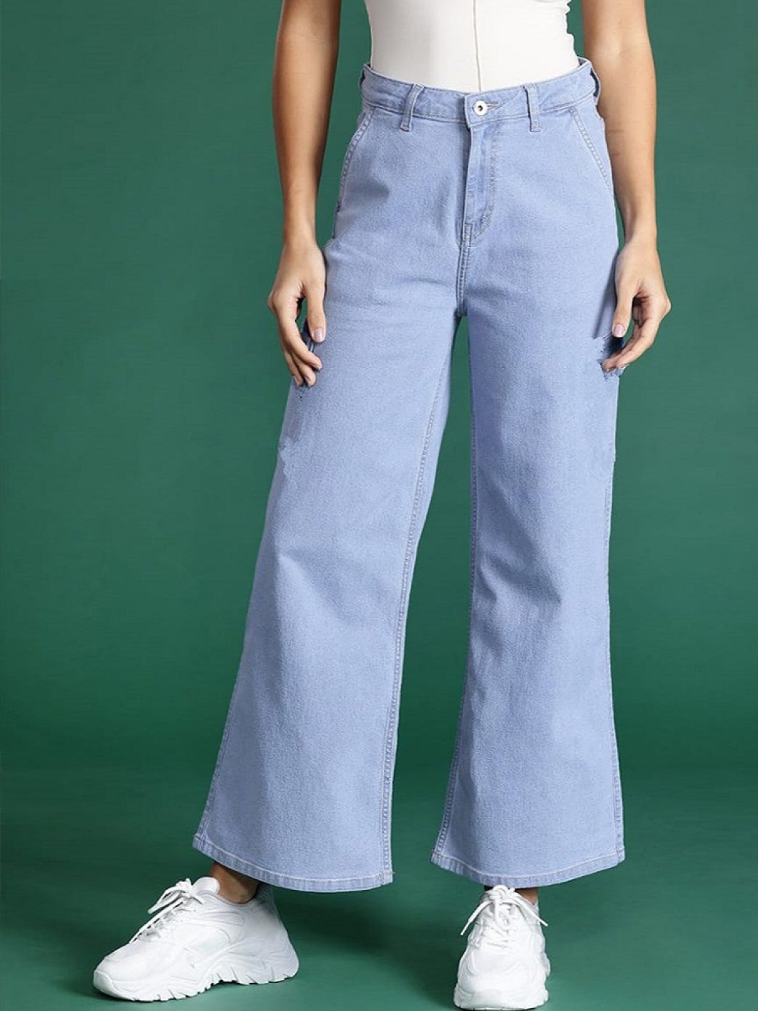 

Perfect Outlet Women Straight Fit High-Rise Stretchable Jeans, Blue