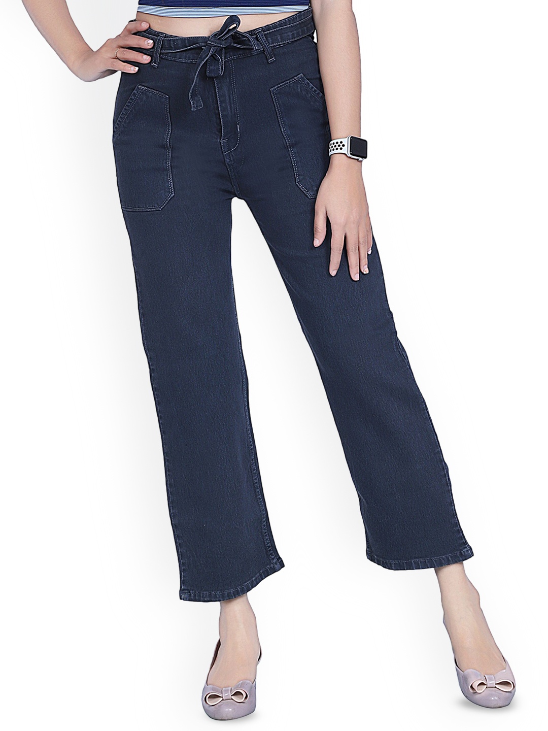 

Perfect Outlet Women Straight Fit High-Rise Stretchable Jeans, Grey