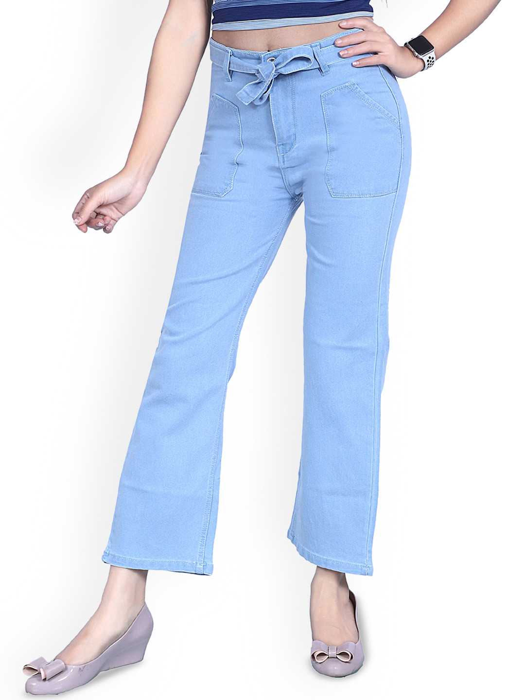 

Perfect Outlet Women Straight Fit High-Rise Stretchable Jeans, Blue
