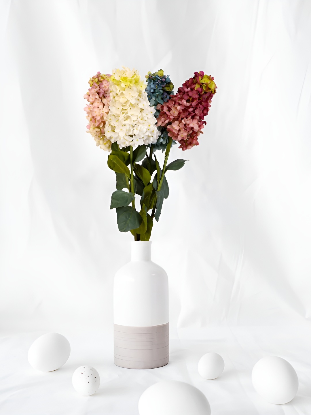 

THE HOME CO. Blue & White 4 Pieces Hydrangea Artificial Flower