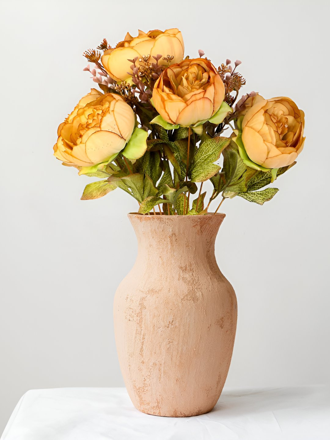 

THE HOME CO. Yellow & Green Peony Artificial Flower