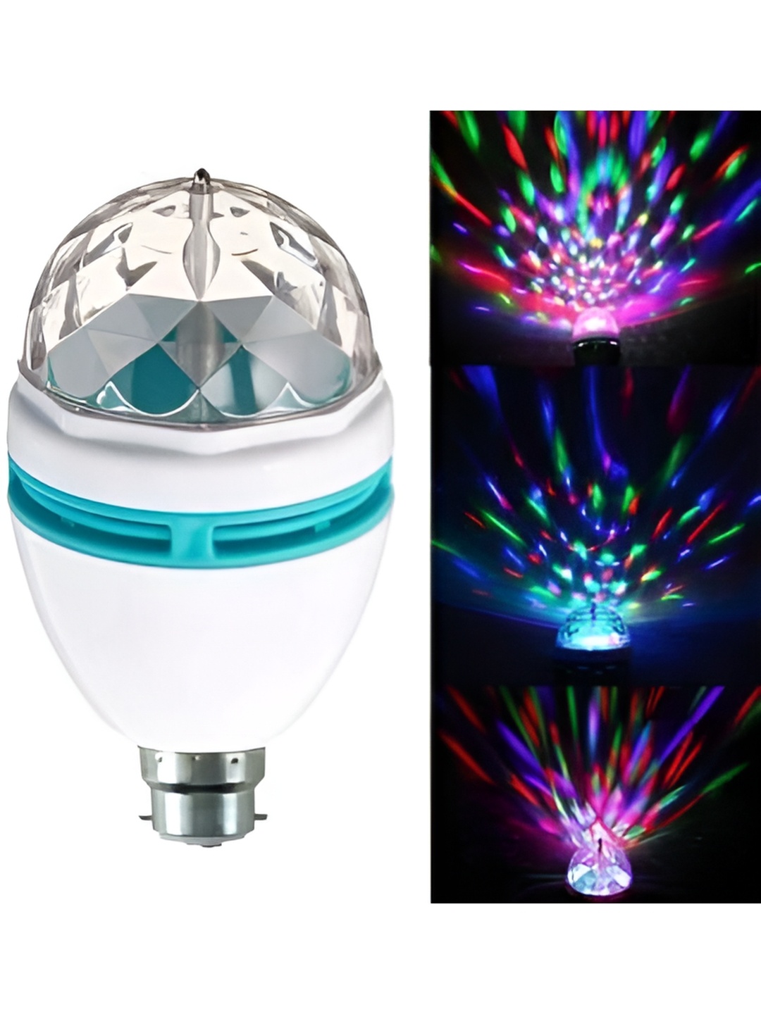 

ENORMITY Sea Green & White Textured Disco Ball Bulb