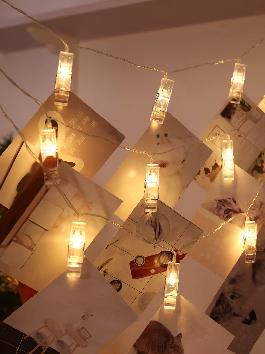 

ENORMITY Gold toned Photo Clip Shape String Lights