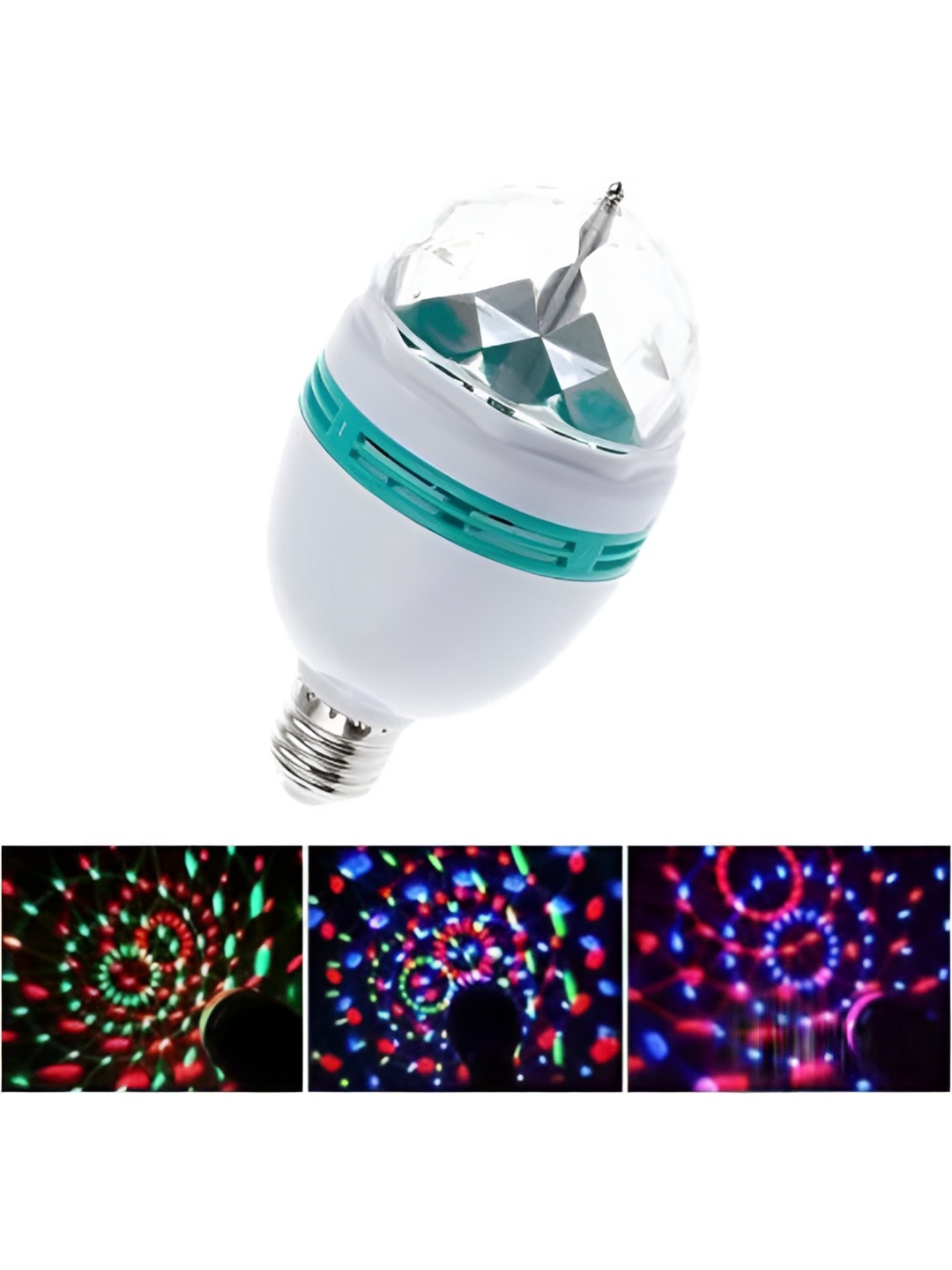 

ENORMITY White & Sea Green Textured Disco Ball Bulb