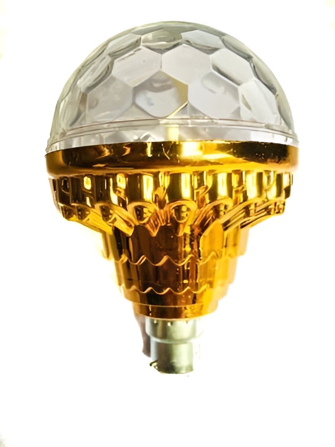 

ENORMITY Gold Toned & White Textured Contemporary Disco Ball Bulb