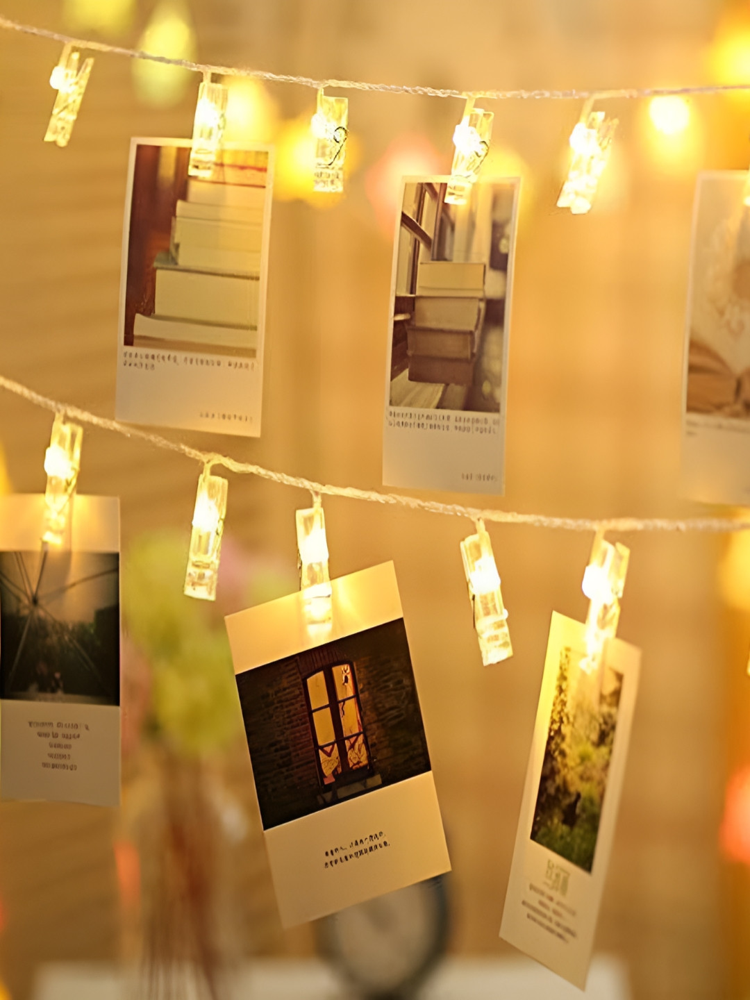 

ENORMITY Gold Toned Photo Clip Shape String Lights