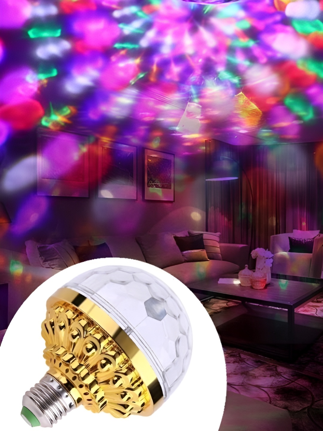 

ENORMITY White & Gold Toned Textured Disco Bulb