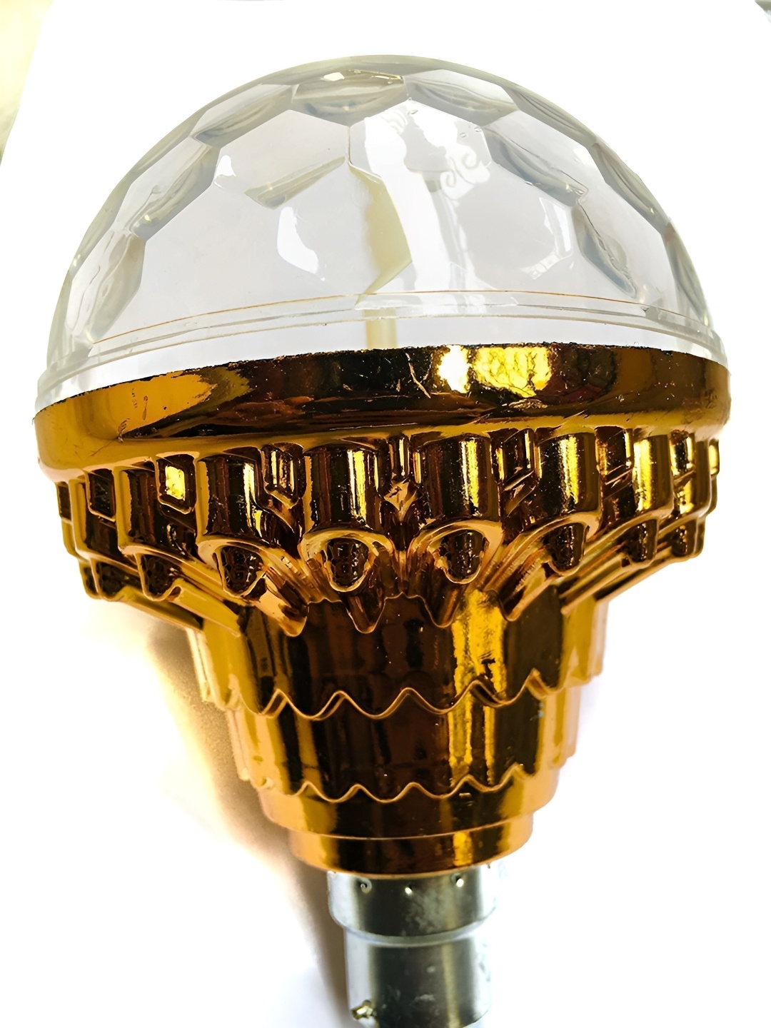 

ENORMITY Yellow & White Textured Disco Ball Bulb, Gold