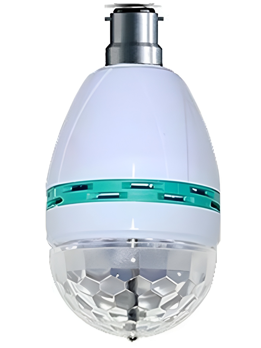 ENORMITY Sea Green & White LED Rotating Single Disco Bulb