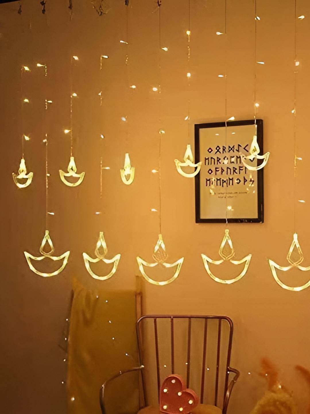 

ENORMITY Yellow Diya Shaped LED String Lights