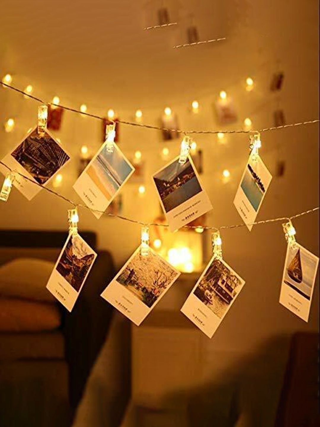 

ENORMITY Photo Clip Shape String Lights, Gold