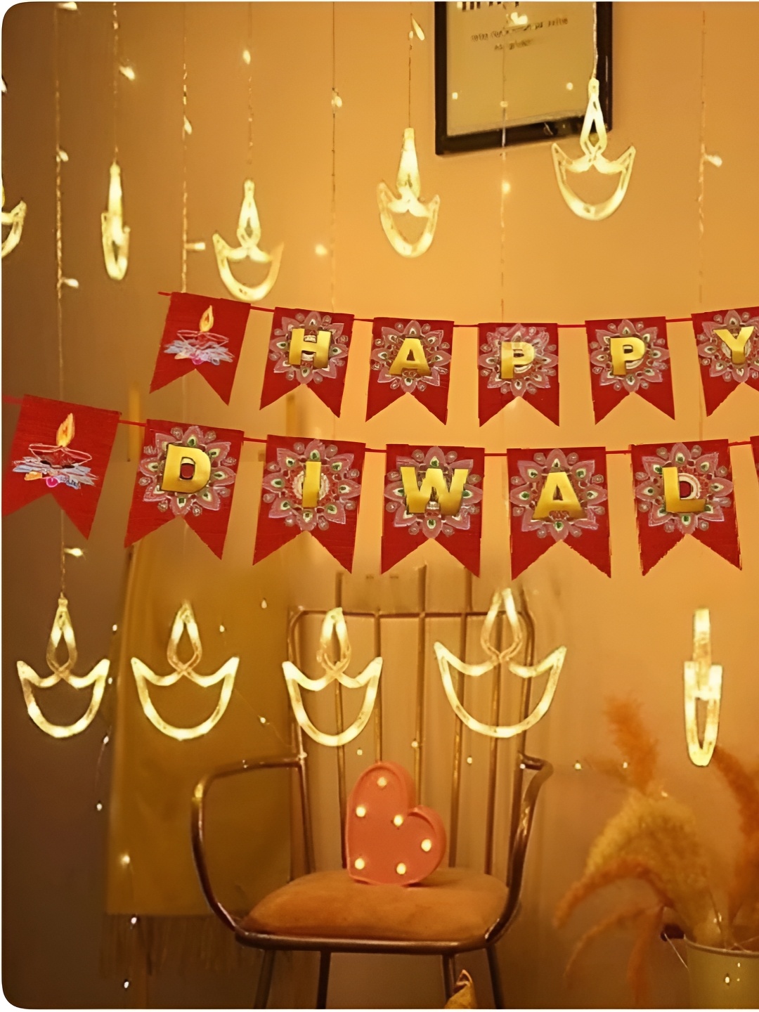 

ENORMITY Yellow Diya String Lights