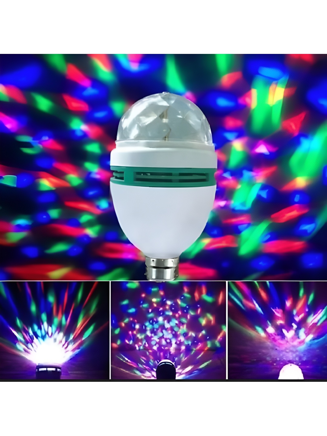 

ENORMITY Sea Green & White LED Rotating Single Disco Bulb