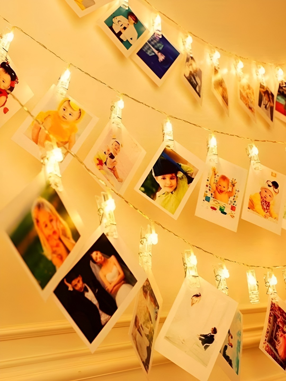 

ENORMITY Yellow & White Photo Clip Shaped LED String Lights