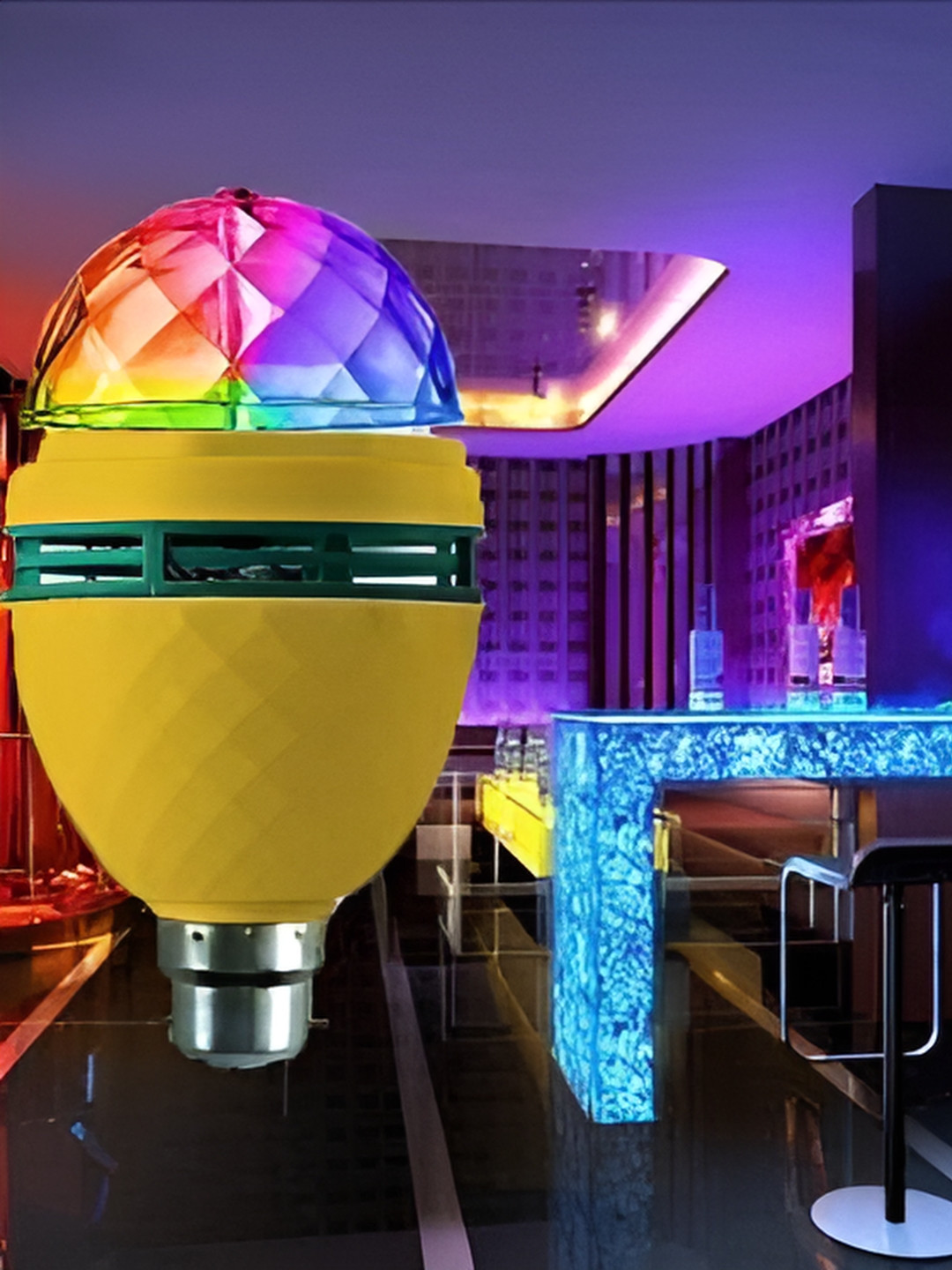 

ENORMITY Yellow & Green 360 Degree Rotating LED Crystal Bulb