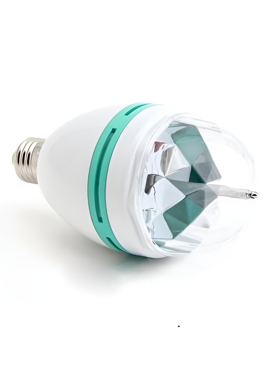 

ENORMITY Whie & Green Textured Contemporary Disco Ball Bulb, White