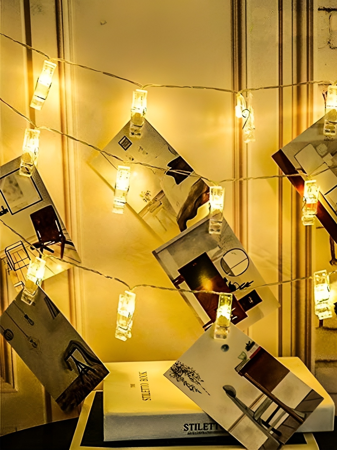 

ENORMITY Yellow & White Photo Clip Shape String Lights