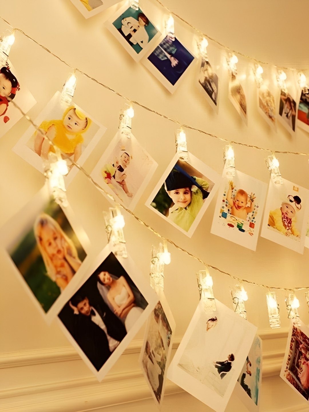 

ENORMITY Yellow & White Photo Clip Shape String Lights