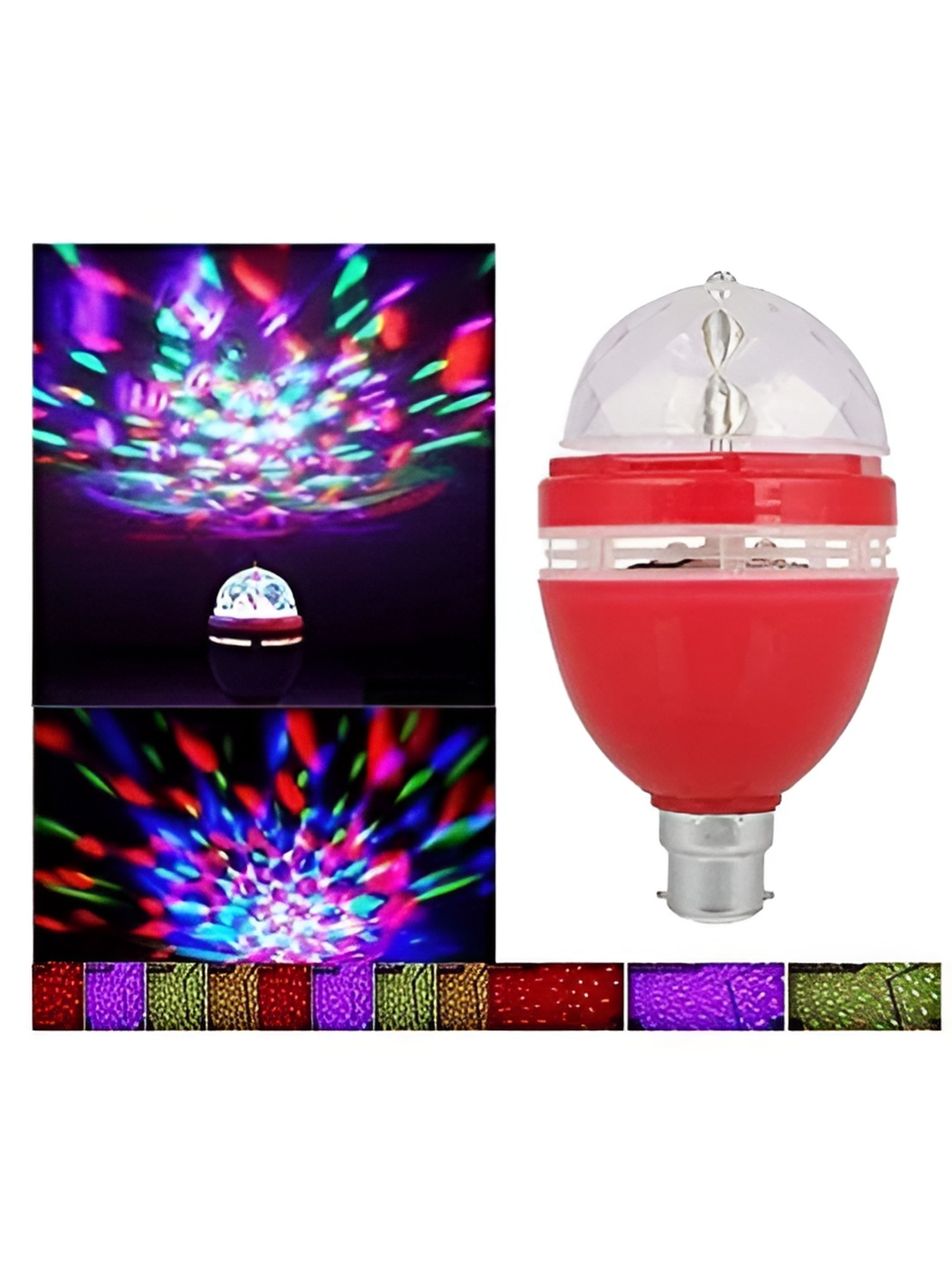 

ENORMITY Red & Transparent Textured Disco Bulb