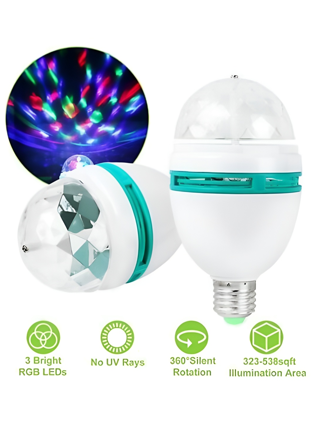 

ENORMITY Sea-Green & White Textured Disco Bulb