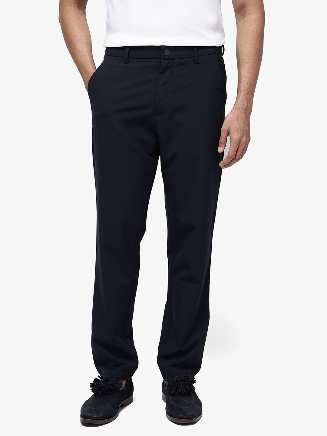 

RARE RABBIT Men Tailored Mid-Rise Chinos, Navy blue