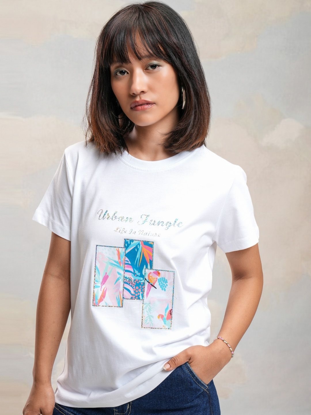 

Street By Tokyo Talkies Women Printed Extended Sleeves T-shirt, White