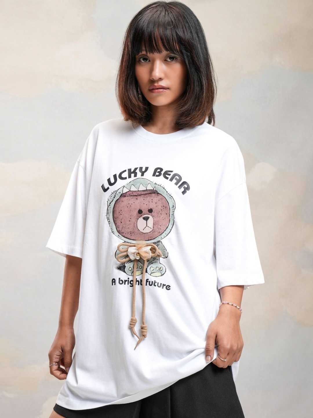 

Street By Tokyo Talkies Women Typography Printed Applique T-shirt, White