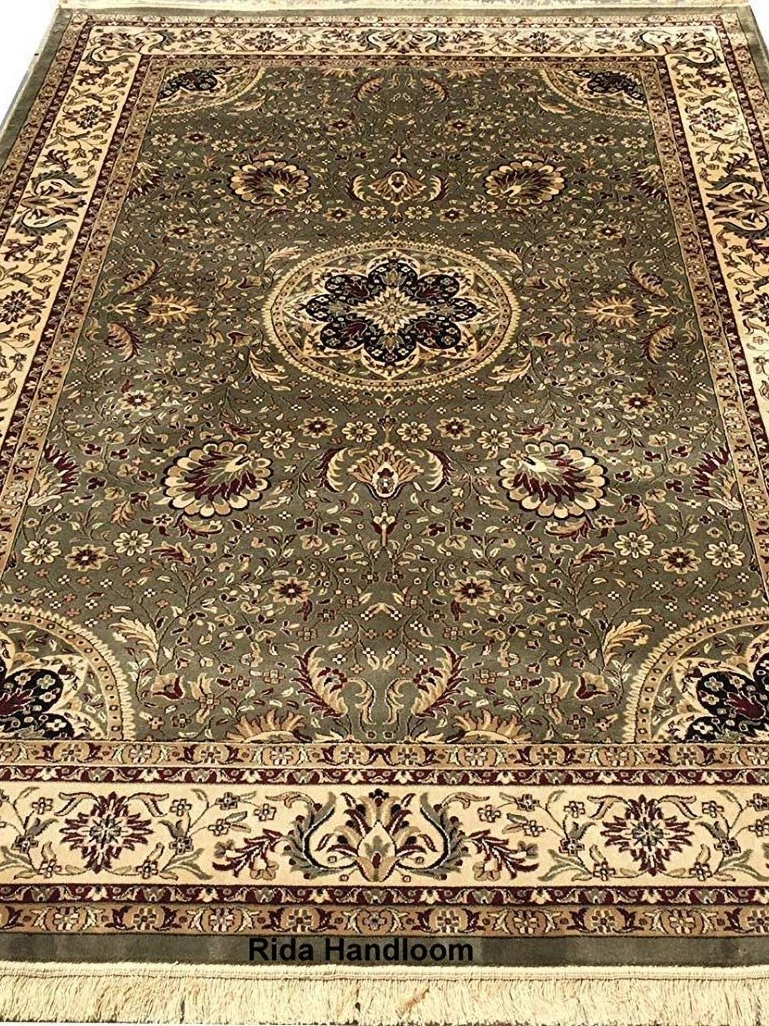 

IMRA CARPET Maroon & Yellow Floral Printed Carpet