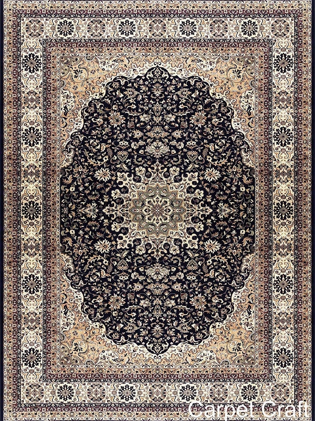 

IMRA CARPET Black Floral Rectangle Shaggy Carpet