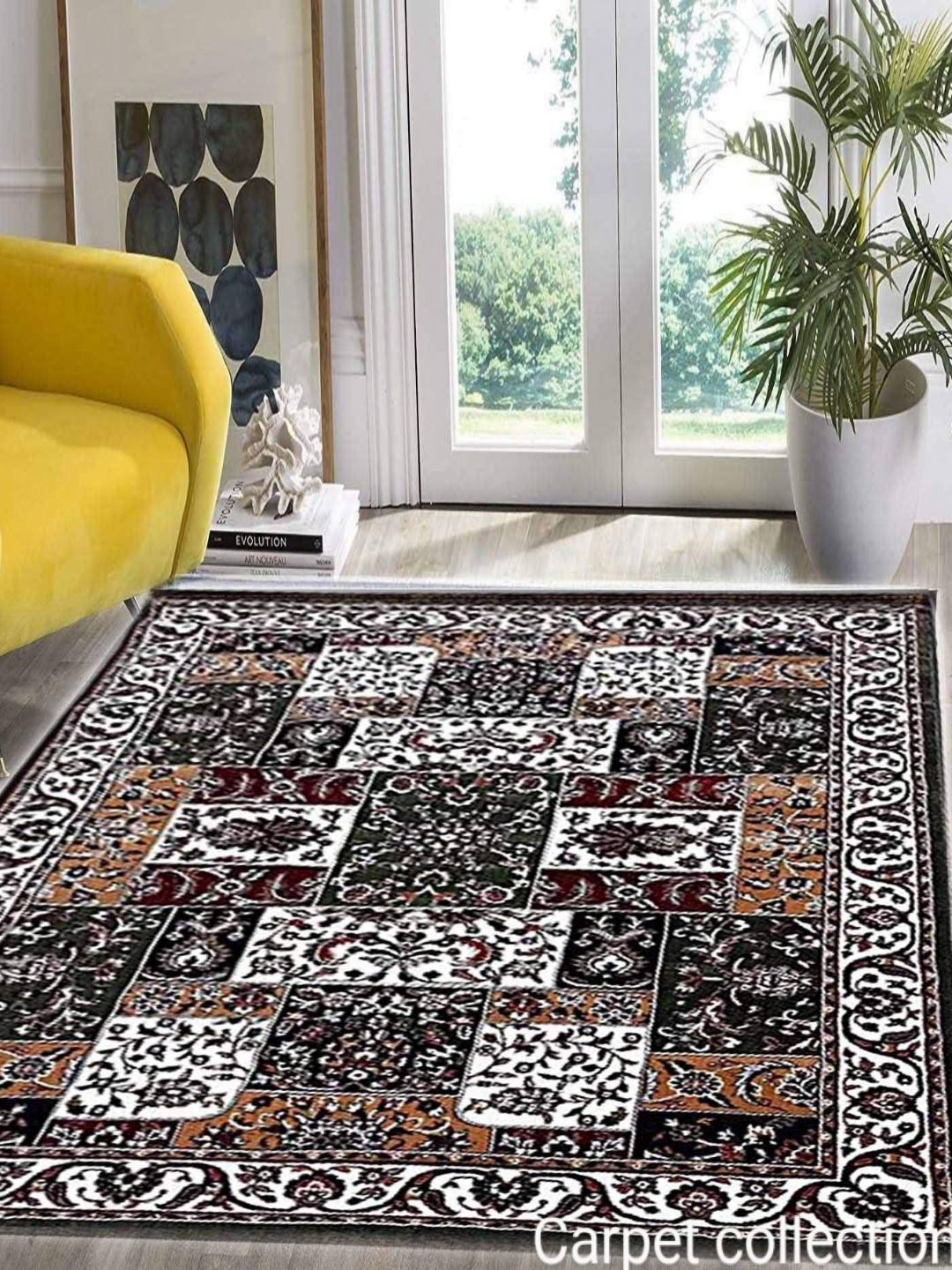 

IMRA CARPET Black Ethnic Motifs Traditional Carpet