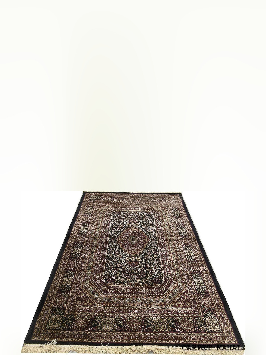 

IMRA CARPET Black Floral Rectangular Carpet